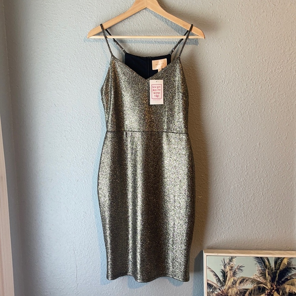 NWT Skies Are Blue gold shimmer dress